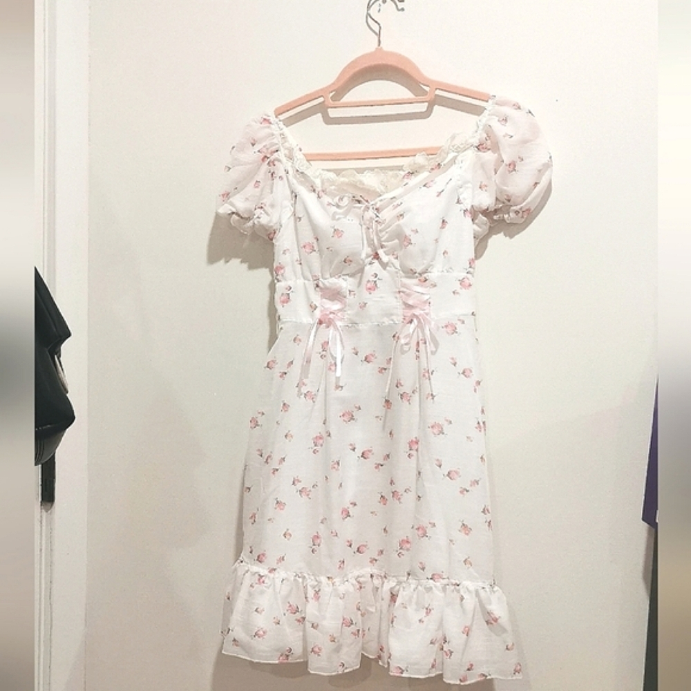 🌸 Floral Coquette Bow Dress 🌸